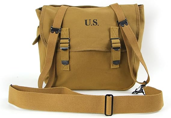 WWII WW2 US Army M36 Haversack Musette Messenger Bag for Men Vintage Tactical Military Shoulder Back Pack Canvas