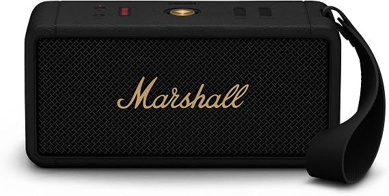 Marshall Wireless Portable Waterproof Speaker Middleton Black & Brass Continuous Playback 20 Hours/IP67 Waterproof Specification Domestic Genuine Product