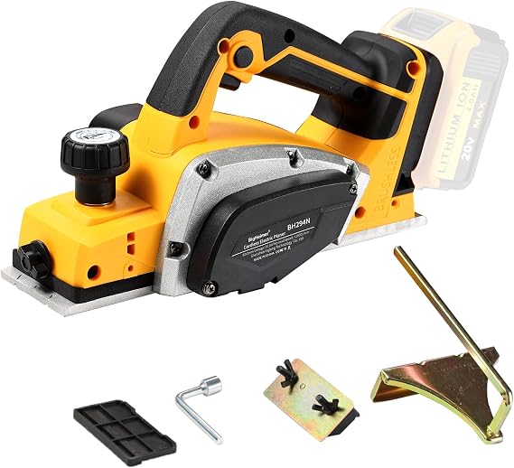 Brushless Cordless Hand Planer for DEWALT 20V Battery, 3-1/4-Inch 2mm Depth | Tool Only, No Battery/Charger, 15000 RPM, Adjustable Guide, Edge Trimming, Door/Furniture Smoothing, Surface Planing