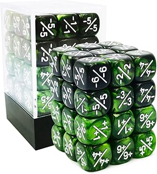 36pcs 12mm Marble Green & Gemini Green Dice Counters Set, Small Token Dice Compatible with MTG, CCG, Card Games