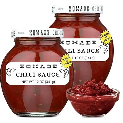 Homade Chili Sauce 2 Pack 2 12 oz Bottles Sweet & Tangy Tomato-Based Condiment for Meatballs, Meatloaf Glaze, Cocktail Sauce, Burgers & Dipping; Classic Pantry Staple.