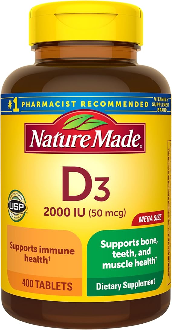 Nature Made Vitamin D3 2000 IU (50 mcg), 400 Vitamin D Tablets