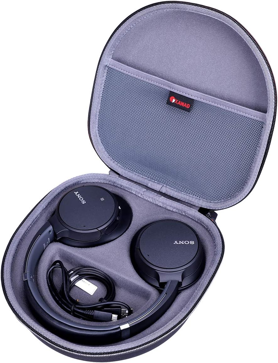 XANAD Hard Case for Sony WH-CH720NWH-CH520NWH-CH710NWH-CH510 Wireless Bluetooth Noise Canceling Over The Ear Headphones - Storage Protective Travel Carrying BagGrey