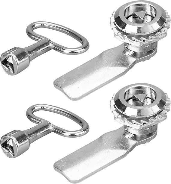 2 Set Electric Meter Box Latch Kit Gas Meter Box Lock with Triangle Key