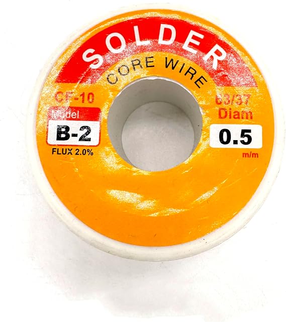 3.5oz/100g Solder Soldering Wire Rosin Core Flux 2.0% Diameter 0.6/0.8/1.0/1.2/1.5/2.0MM Soldering Iron Tin Wire Coil Low Melting Point Welding Tool (0.5mm)