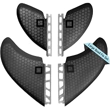Large Fin Sets - Honeycomb Fiberglass Performance Surfboard Fins - Compatible with Futures Single Tab or FCS1 Twin Tab Surfboards - Ride as Twin, Thruster or Quad
