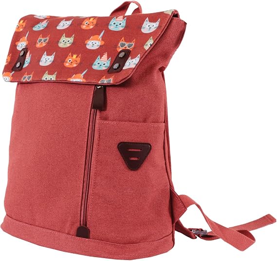 Biggdesign Cats Vintage Su Geçirmez Kumaşlı 15 inç Laptop Uyumlu Okul Sırt Çantası Pembe