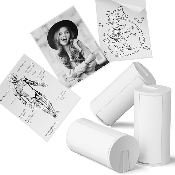 Genuine Self-Adhesive PM290C Sticker Printer, 3 Rolls, White | Easy-to-Peel, BPA-Free, Strong Adhesion, Writable Surface, Perfect for Graffiti, Notes, Studying, Office & Home