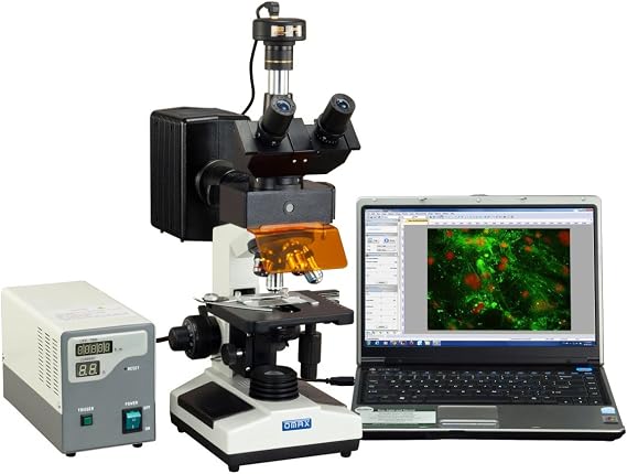 OMAX 40X-2500X Advanced EPI-Fluorescence Trinocular Biological Microscope with 9MP USB Digital Camera