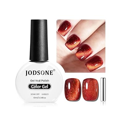 JODSONE 10ml Gel Nail Polish Cat Eye Red Gel Polish with Magnet Soak Off U V Lamp Deep Red Polish Nail Art Manicure Salon DIY Home