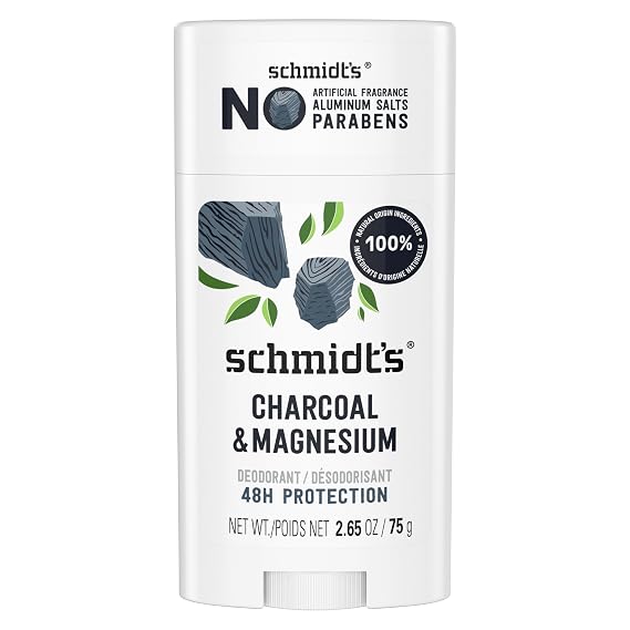 Schmidt's Aluminum-Free Vegan Deodorant Charcoal & Magnesium with 2.65 oz