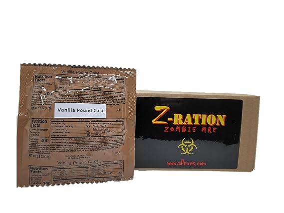 Z-Ration ALL MREs 12 pack MRE Desserts Fresh & Fast! (Vanilla Pound Cake)
