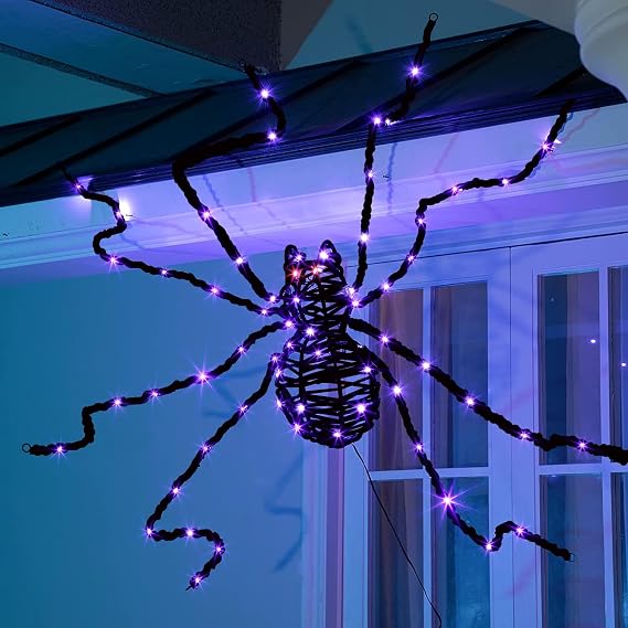 EAMBRITE Halloween Decorations Outdoor Giant Spider Light Up Spider 5Ft
