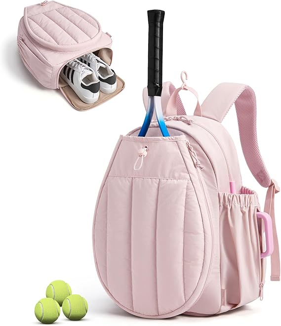 BAGSMART Tennis Gym Bag for Women, 3-in-1 Sports Duffle Sling Backpack | 40oz Tumblers Bag, Converts to Travel Duffle, Court Backpack or Crossbody Sling for 2 Rackets/Paddles, 15.6" Laptop & Shoes