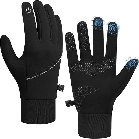Running Gloves Touchscreen Anti-Slip Winter Lightweight Thermal Liner Gloves Men Women for Sports Cycling