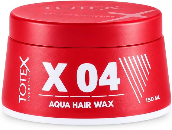 Totex Aqua Hair Wax 04 Red 150 ml | Strong Hold Hair Styling Wax with Natural Shine | Long-Lasting Definition for Men and Women | Easy to Apply & Wash Out