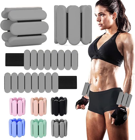 YOVKOK Adjustable Wrist Ankle Weights, 2 LBS/Pair, Bundle Options | Arm Leg Weight for Women Men Yoga Pilates Walking Strength Training, Comfort Silicone Workout, Wearable Home Gym Fitness