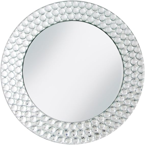 Charge It by Jay Mirror Glass Charger Plate 13 Decorative Melamine Service Plate for Home, Professional Dining, Perfect for Upscale Events, Dinner Parties, Weddings, Catering, 1 Piece, Triple Beads