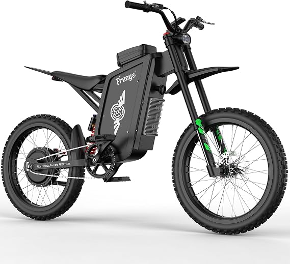 Freego X3Pro Electric Dirt Bike for Adults, 8000W Peak Motor, 72V 50Ah Battery, Up to 56MPH Off-Road Electric Motorcycle, 19x2.7 Tires, Full Suspension & Hydraulic Disc Brakes 230Nm Torque