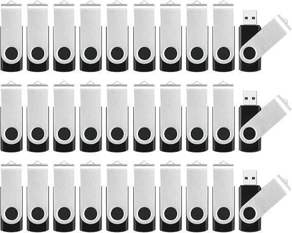 Bulk Flash Drives - 8GB Flash Drives 10 Pack Black and 4GB USB Flash Drive 20 Pack Black, USB 2.0 Thumb Drive Pendrive Zip Drive Jump Drives Multipack for Data Storage, Photo Transfer and Backup