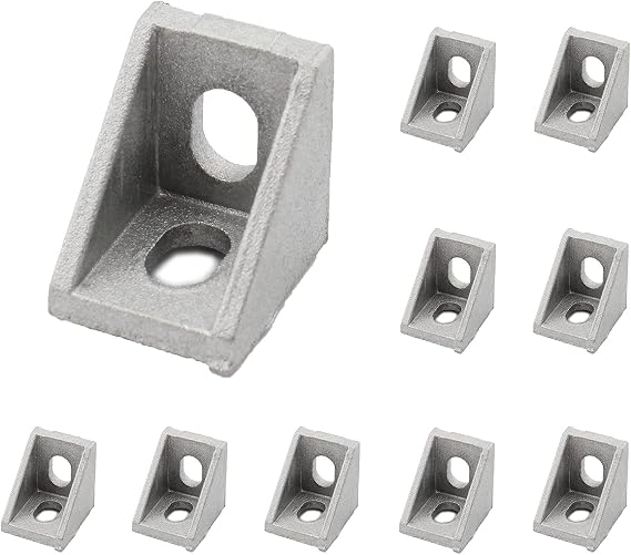 10Pack Aluminum Profile Corner Bracket, L Shape Right Angle Joint Fastener, Connector for 2020 Series Standard 6mm Slot Aluminum Extrusion Profile (2020 Bracket)