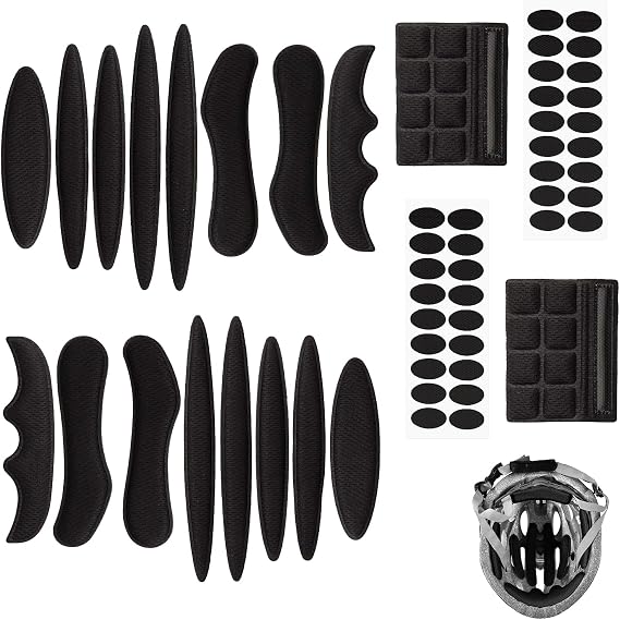 2 Set Helmet Padding Kits, Universal Bicycle Helmet Replacement Foam Inserts Padding, Bicycle Motorcycle Accessories (Black)