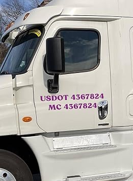 Custom US DOT Number Stickers for Trucks - Set of 2 DOT Truck Stickers - Waterproof & UV Resistant USDOT Decals