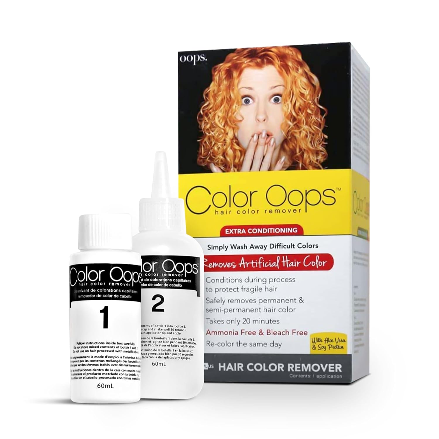 Color Oops Extra Conditioning Hair Color Remover, 2 Pack, Hair Dye Remover Processes in 20 Minutes, Safely Removes Permanent & Semi-Permanent Hair Color, Ammonia & Bleach Free