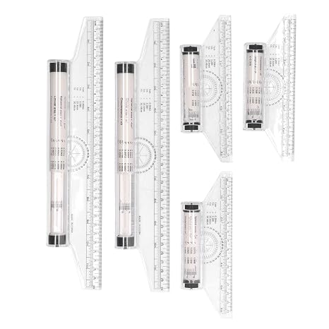 Rolling Ruler for Drawing and Measuring, Transparent Scale with Formulas, Clear Study Tool for Students Professionals Practical Work Aid