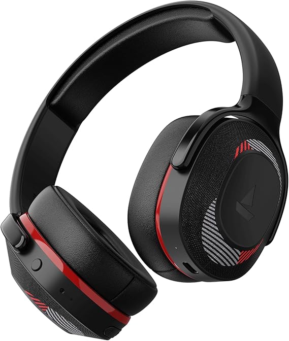 boAt Rockerz 425 Bluetooth Wireless On Ear Headphones Signature Sound, ENx Tech, ASAP Charge, 25H Playtime, Bluetooth V5.2, Dual Pairing with Mic(Fiery Red)