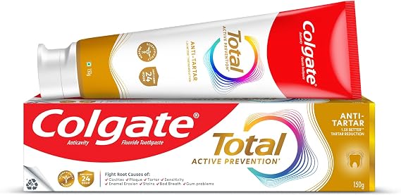 Colgate Total Anti-Tartar Toothpaste | Anti-Germ Tooth Paste | Colgate Paste Toothpaste with 1.5X Better Tartar Reduction (150gm)