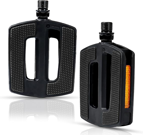 Bicycle Pedals, Bicycle Pedals City/Trekking, Comfort Pedal, Non-Slip Rubber Pedals, Bicycle Pedals Set Made of PP, Pedals Bicycle with Reflectors, StVZO, Comfort, Lightweight