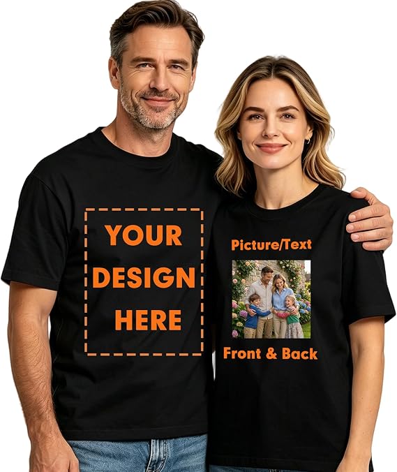 Custom T Shirts for Men Women Cotton Custom Shirt with Photo Logo Text