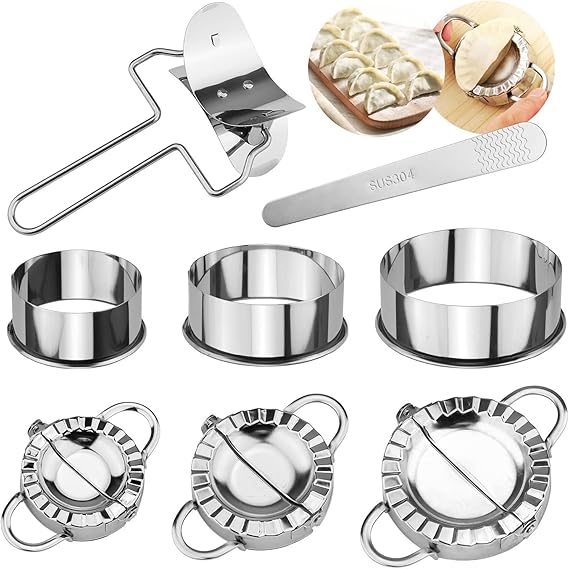 Dumpling Maker 8 Pack Stainless Steel Dumplings Maker Machine Mould Ravioli Maker Kitchen DIY Gadget Tools for Dumpling Ravioli Pastry Empanadas
