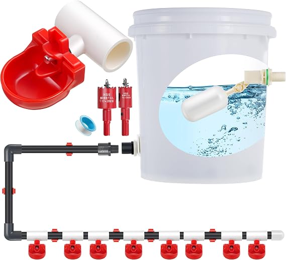 Dreyoo 8 Pack Automatic Chicken Waterer System Pipeline Complete Set