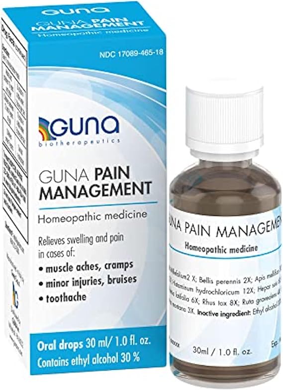 Guna Pain Management Relieves Muscle Pain, Muscle Soreness, Joint Pain, Swelling from Injuries & Bruises - 1 Ounce