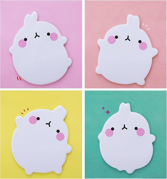 cobee Cute Animal Self Stick Notes,8 Pack Kawaii Rabbit Sticky Notes Pad Cartoon Memo Pads Markers Flags Students Home Office Roommates Gifts Tab Supplies 160 Sheets