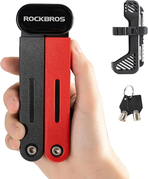 ROCKBROS Folding Bike Lock 47inch with 2 Keys Heavy | Bike Locks,Strong,Durable,Non Theft,Lock for Ebike,Motorcycle,E Bicycle,Electric Scooter,Multi-purpose Scenario
