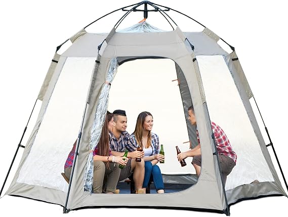 Pop Up Bubble Pod - 10x10 Instant Sports Tent Shelter - 4-6 Person Screen House for Patios - Large Oversize All Weather Proof Pod for Sports Games, Instant Chair Camping Tent for Cold Protection