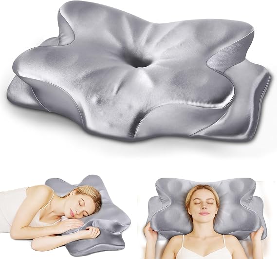 CCidea Cervical Pillow for Neck Pain Relief, Memory Foam Ergonomic Neck Support Pillow, Adjustable Dual Height Bed Pillow for Side and Back Sleepers