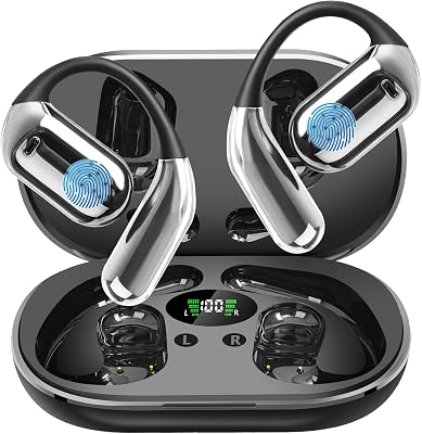 AI Translation Earbuds Real Time, 3-in-1 Translator Earbuds144 Languages & Accents, Audifonos Traductores Inglés Español,Open Ear Wireless Bluetooth Headphones with Charging Case fit iOS Android Black