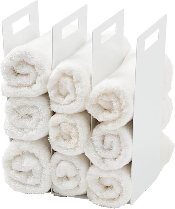 Yamazaki Home Tower White Interlocking Towel Organizer (Set of 2)