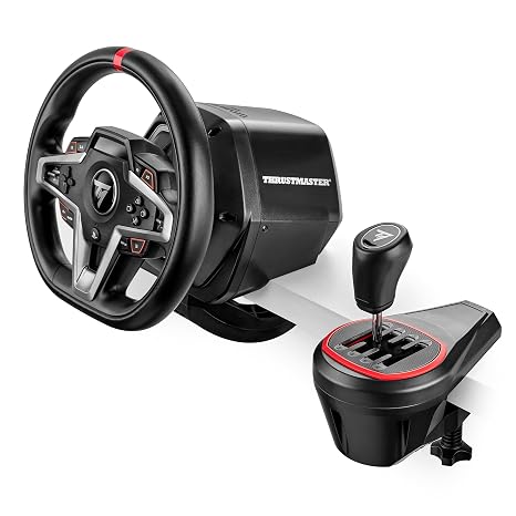 Thrustmaster T248P, Racing Wheel and Magnetic Pedals, HYBRID DRIVE, Magnetic Paddle Shifters, Dynamic Force Feedback & TH8S Shifter Add-On, 8-Gear Shifter (PS5, PS4, PC)