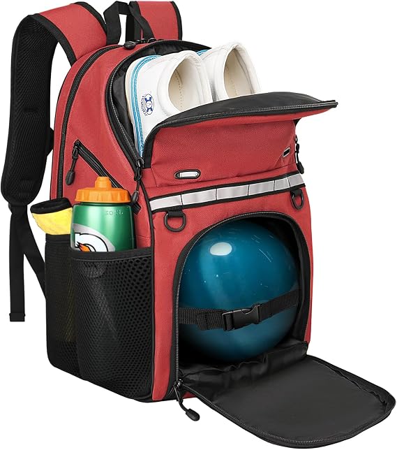 Goloni Bowling Backpack,Single Ball Bowling Bag with Shoe Compartment Up to Size 16,Bowling Bag with Padded Ball Holder