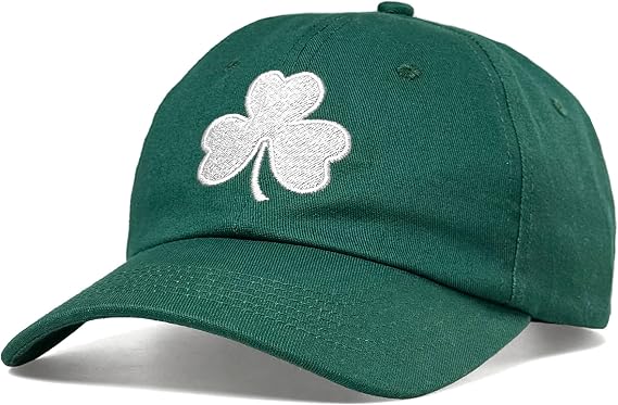 St Patricks Day hat Green Baseball Cap Shamrock Embroidered for man Women Funny
