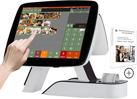 Touch POS System Cash Register with Built-in Printer Point of Sale Software for Restaurants & Bar SET01