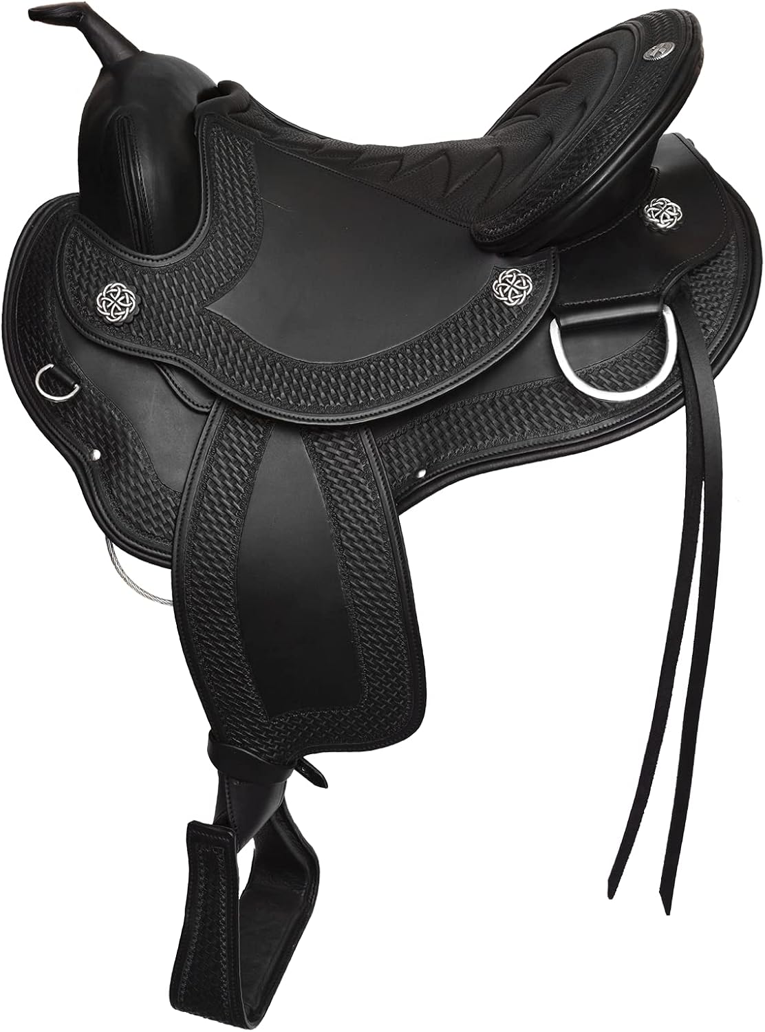 Leather Western Endurance Trail Horse Saddle Handmade Comfort with Horn Equestrian Horseback Riding Tack Tooled Carved Saddle Size:14-18 inches Seat, SDS02