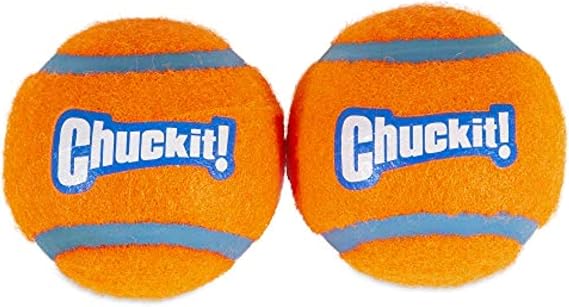Chuckit! Dog Tennis Ball Toy, Large 3in, 2 Pack, for 60-100lbs Dogs | Bouncy Fetch Ball Sized for Large Breeds 60-100 lbs; Durable, Floats in Water for Nonstop Games of Fetch