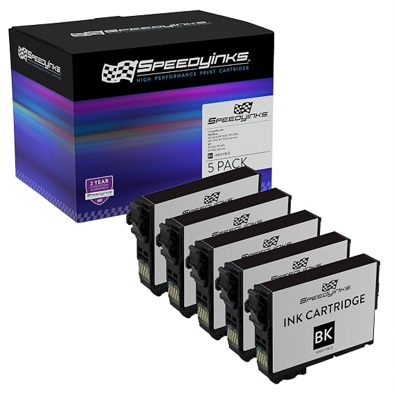 SPEEDYINKS Remanufactured Ink Replacement for Epson 220XL (BK, 5-Pk)