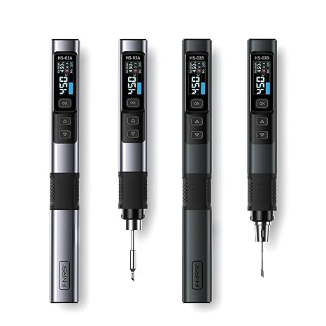 HS-02 Soldering Iron Smart Sleep IPS Color Display Screen 100-450C Soldering Rework Station PD100W Portable Repair Tool (HS02B Standard)